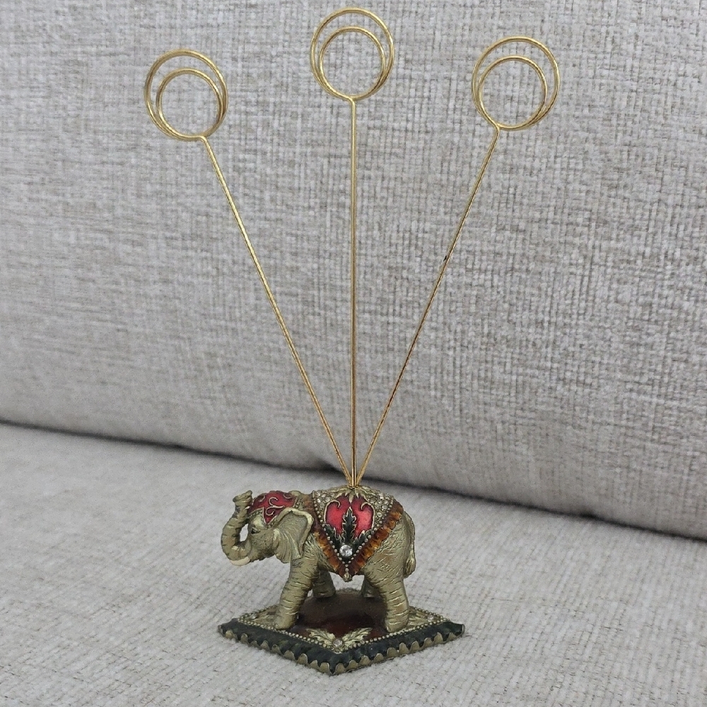 Elephant Photo Holder with Gold Accents